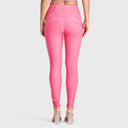 WRUP Faux Leather - High Waisted - Full Length - Candy Pink