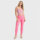 WRUP Faux Leather - High Waisted - Full Length - Candy Pink