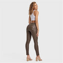 WRUP Faux Leather - High Waisted - Full Length - Chocolate