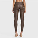 WRUP Faux Leather - High Waisted - Full Length - Chocolate