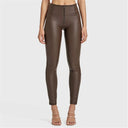 WRUP Faux Leather - High Waisted - Full Length - Chocolate