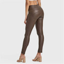 WRUP Faux Leather - High Waisted - Full Length - Chocolate