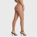 WRUP Faux Leather - High Waisted - Full Length - Mocha