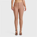 WRUP Faux Leather - High Waisted - Full Length - Mocha