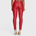 WRUP Faux Leather - High Waisted - Full Length - Red