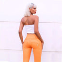 WRUP Faux Leather - High Waisted - Full Length - Sunset Orange