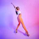 WRUP Faux Leather - High Waisted - Full Length - Sunset Orange