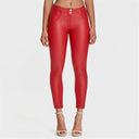 WRUP Faux Leather - Mid Rise - 7/8 Length - Red