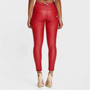WRUP Faux Leather - Mid Rise - 7/8 Length - Red