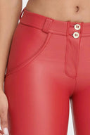 WRUP Faux Leather - Mid Rise - 7/8 Length - Red