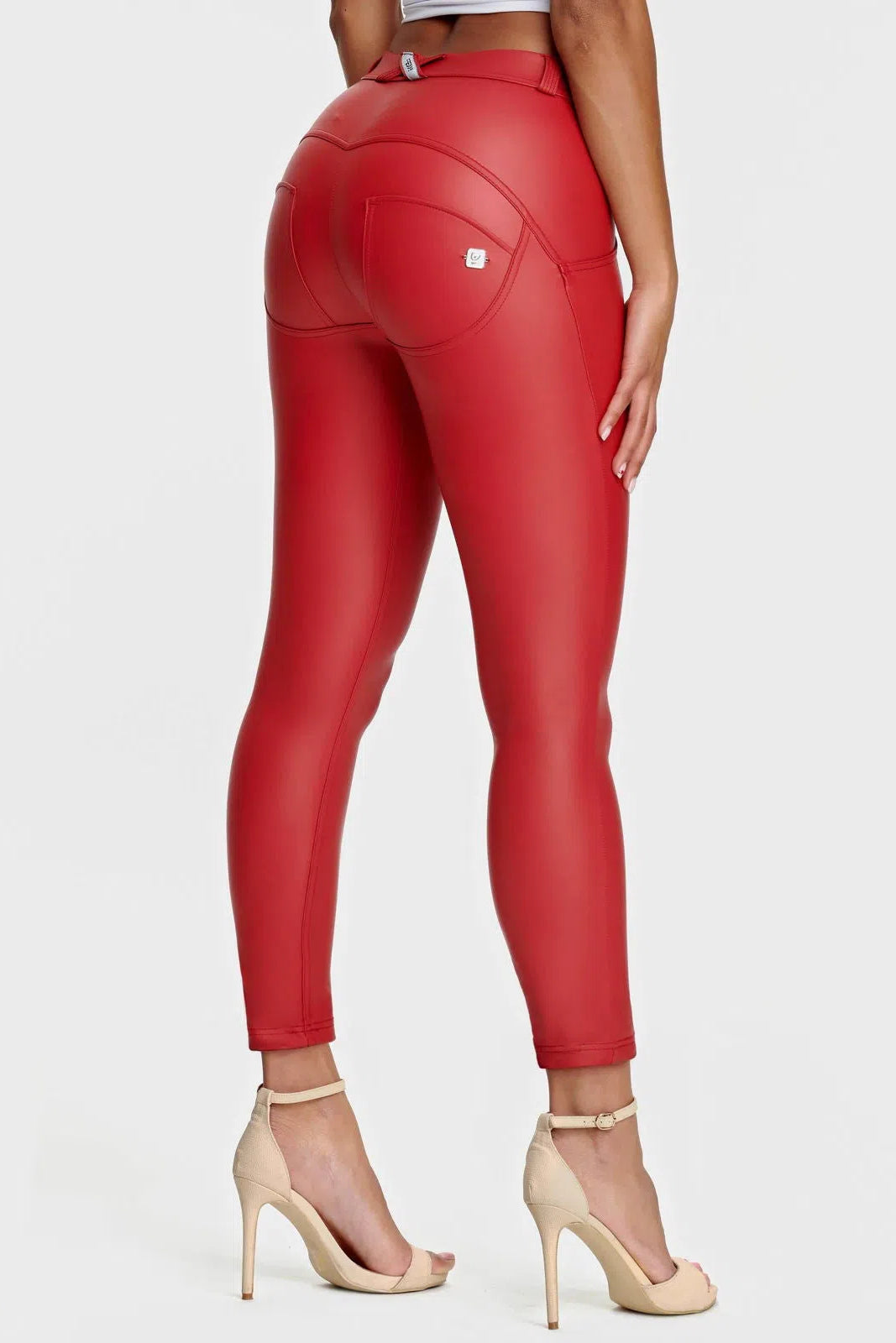 WRUP Faux Leather - Mid Rise - 7/8 Length - Red 1