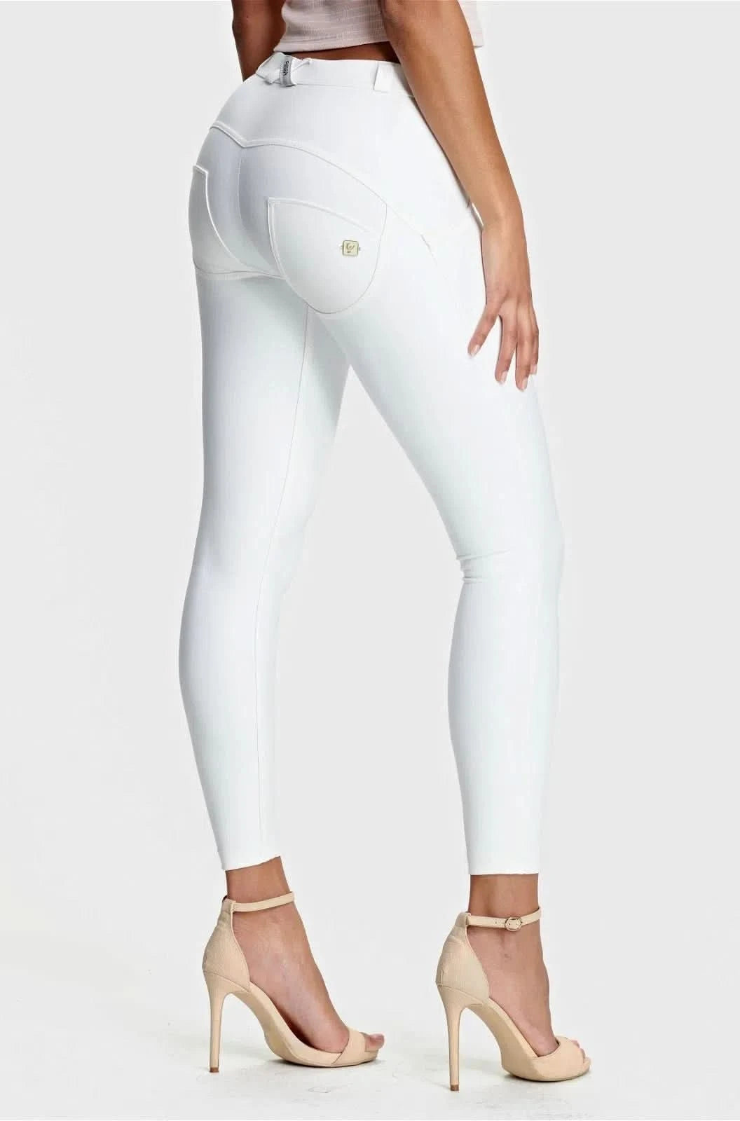 WRUP Faux Leather - Mid Rise - 7/8 Length - White