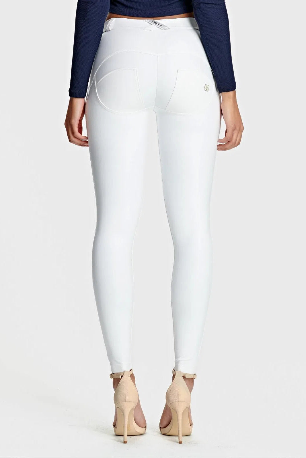 WRUP Faux Leather - Mid Rise - Full Length - White 3
