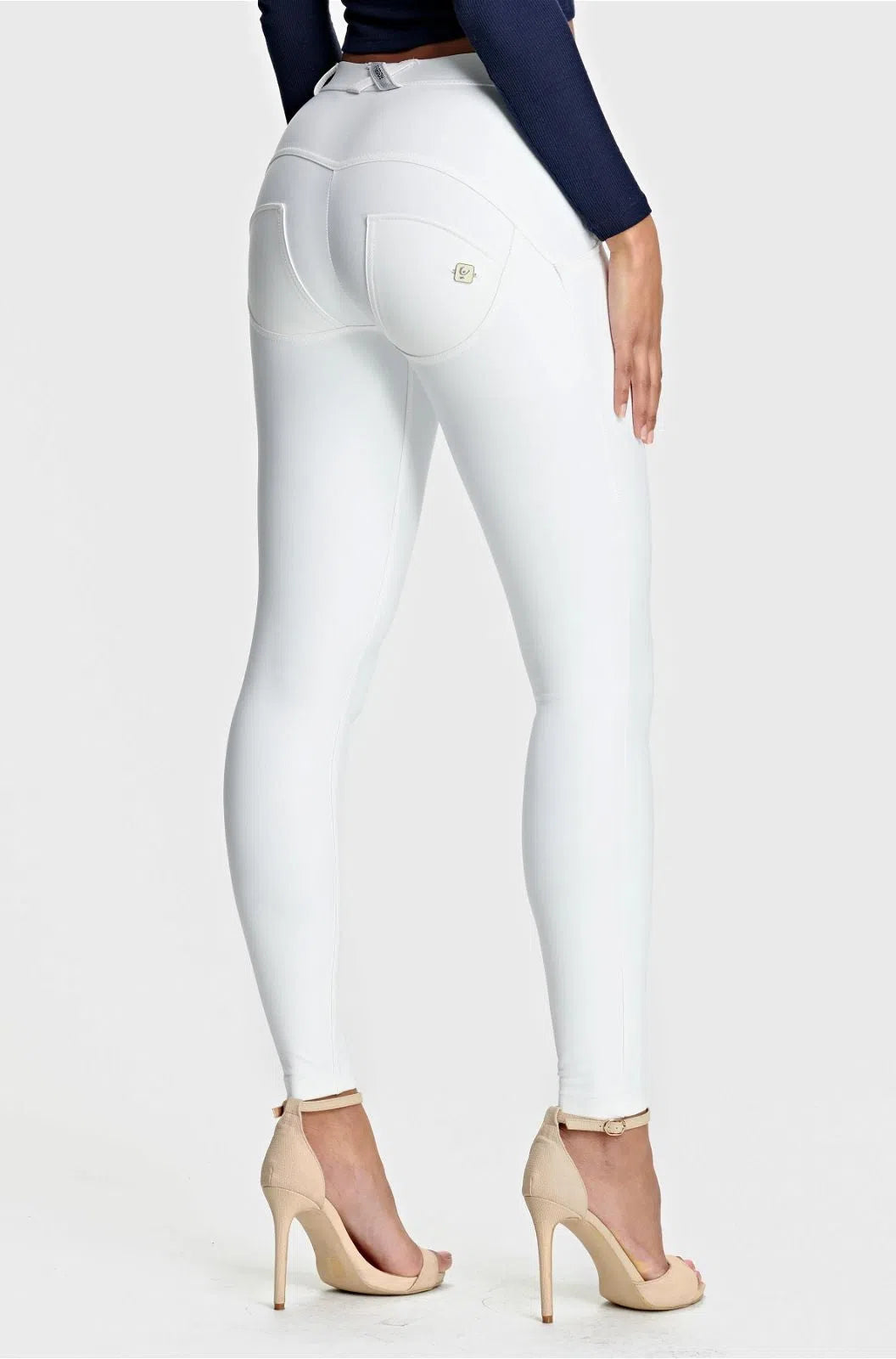 WRUP Faux Leather - Mid Rise - Full Length - White