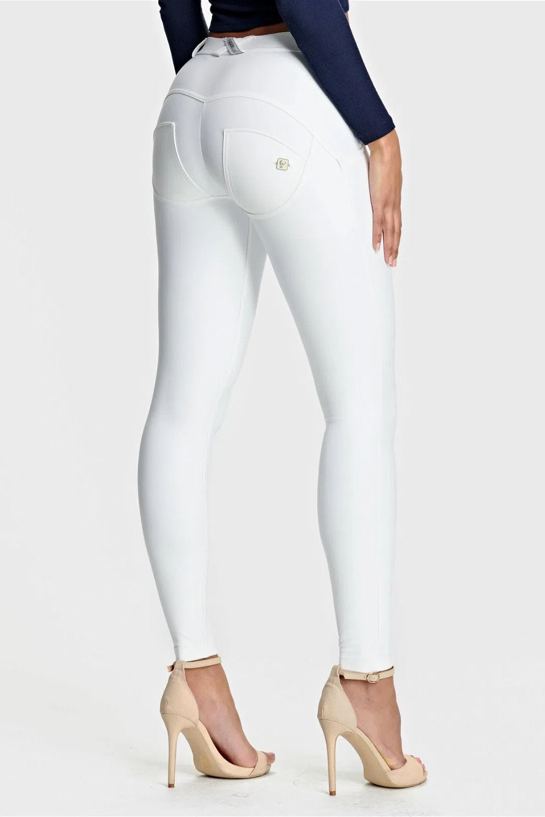 WRUP Faux Leather - Mid Rise - Full Length - White 1
