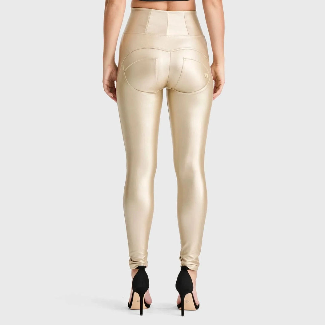 WRUP Faux Leather - Super High Waisted - Full Length - Gold