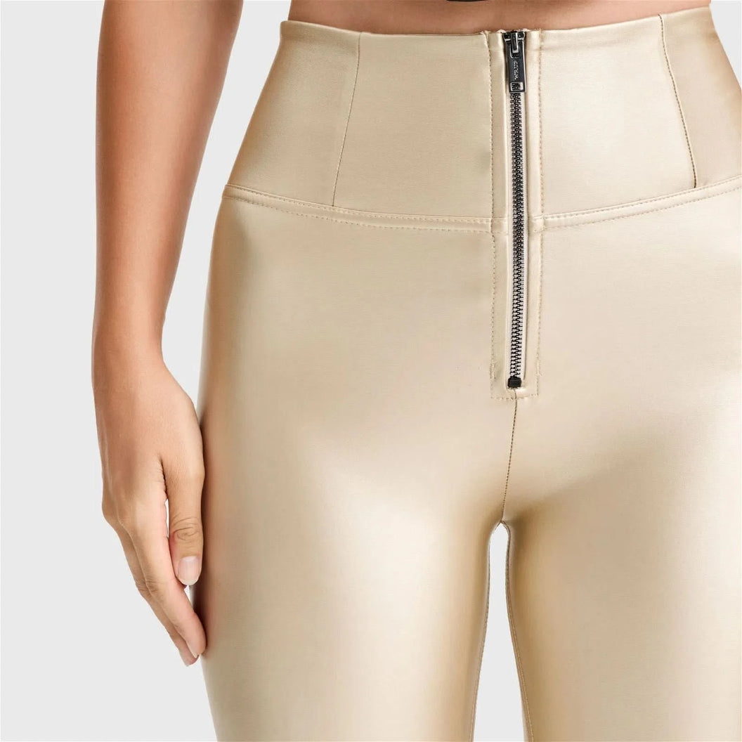 WRUP Faux Leather - Super High Waisted - Full Length - Gold