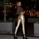 WRUP Faux Leather - Super High Waisted - Full Length - Gold