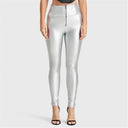 WRUP Faux Leather - Super High Waisted - Full Length - Silver