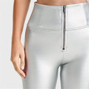 WRUP Faux Leather - Super High Waisted - Full Length - Silver