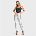 WRUP Faux Leather - Super High Waisted - Full Length - Silver