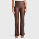 WRUP Faux Leather - Super High Waisted - Super Flare - Chocolate
