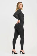 WRUP Fleece Lined Fashion - High Waisted - Full Length - Black