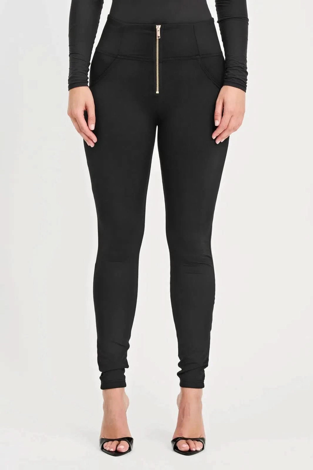 WRUP Fleece Lined Fashion - High Waisted - Full Length - Black