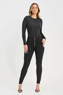 WRUP Fleece Lined Fashion - High Waisted - Full Length - Black