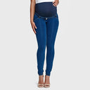 WRUP Maternity Denim - Full Length - Dark Blue + Yellow Stitching