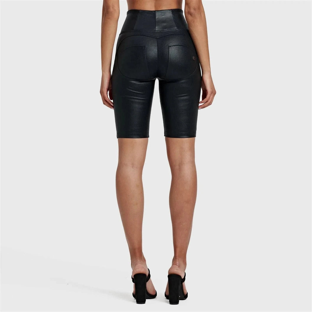 WRUP Metallic Lurex - High Waisted - Biker Shorts - Midnight Black