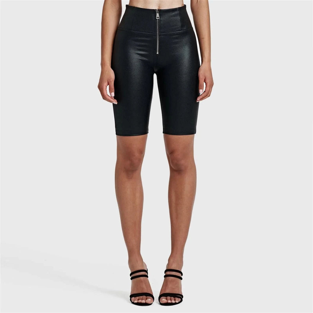 WRUP Metallic Lurex - High Waisted - Biker Shorts - Midnight Black