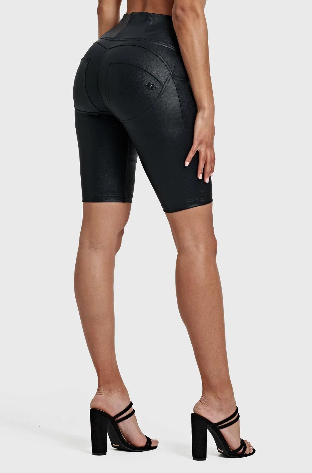 WRUP Metallic Lurex - High Waisted - Biker Shorts - Midnight Black