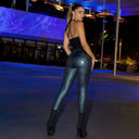 WRUP Metallic Lurex - Super High Waisted - Full Length - Emerald Green