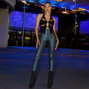 WRUP Metallic Lurex - Super High Waisted - Full Length - Emerald Green