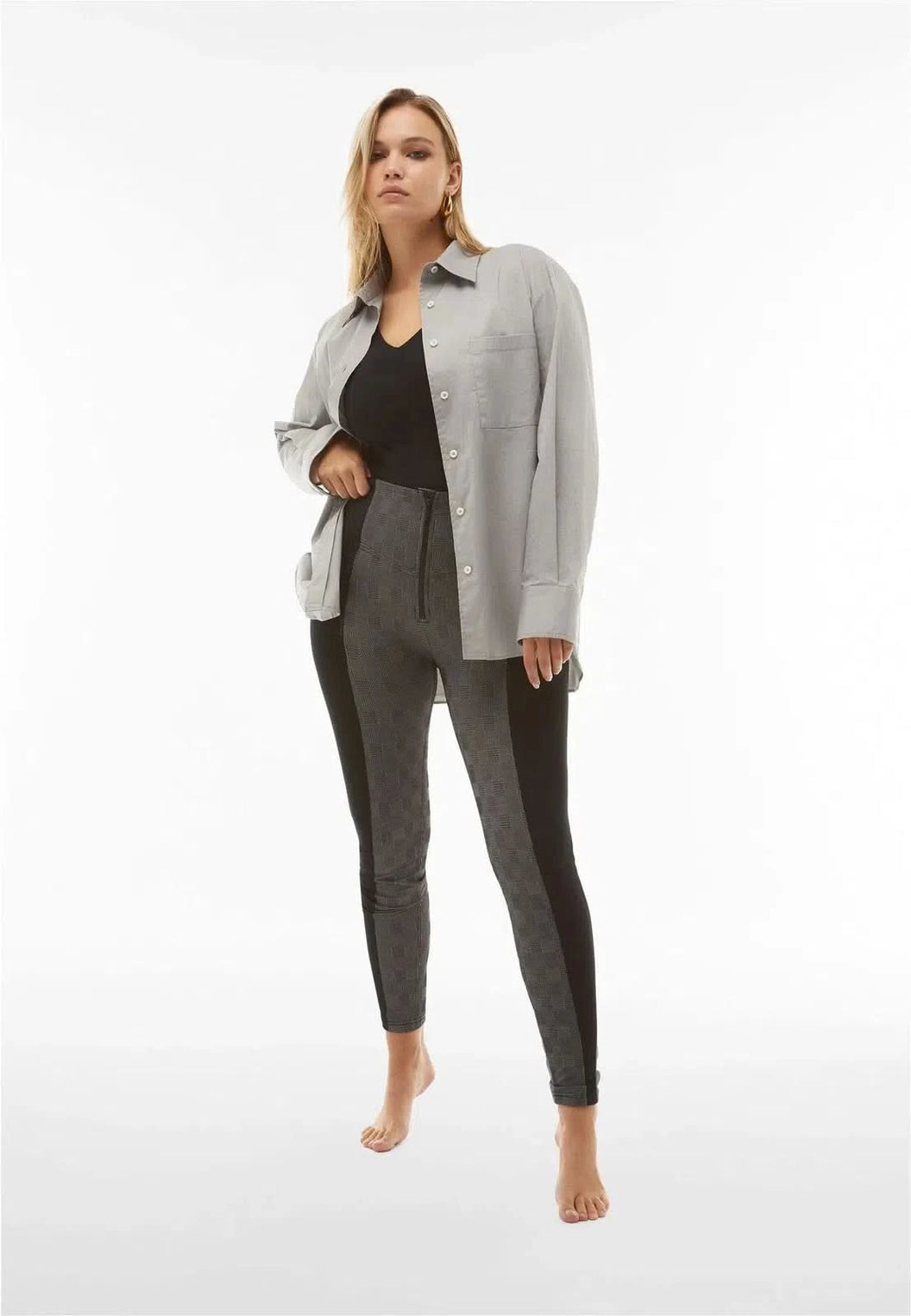 WRUP Mosaic Weave Fashion - Super High Waisted - Full Length - Grey