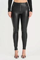 WRUP Panther Faux Leather - High Waisted - Full Length - Black