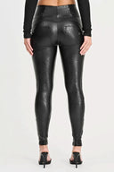 WRUP Panther Faux Leather - High Waisted - Full Length - Black