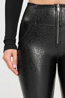 WRUP Panther Faux Leather - High Waisted - Full Length - Black