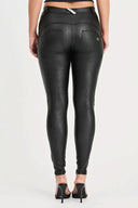 WRUP Panther Faux Leather - Mid Rise - Full Length - Black