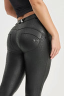 WRUP Panther Faux Leather - Mid Rise - Full Length - Black