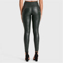 WRUP Python Faux Leather Limited Edition - High Waisted - Full Length - Forest Mist