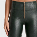 WRUP Python Faux Leather Limited Edition - High Waisted - Full Length - Forest Mist