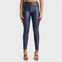 WRUP Python Faux Leather Limited Edition - High Waisted - Full Length - Midnight Blue