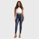 WRUP Python Faux Leather Limited Edition - High Waisted - Full Length - Midnight Blue