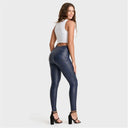 WRUP Python Faux Leather Limited Edition - High Waisted - Full Length - Midnight Blue