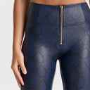 WRUP Python Faux Leather Limited Edition - High Waisted - Full Length - Midnight Blue