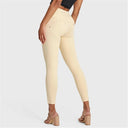 WRUP SNUG Distressed Jeans - High Waisted - 7/8 Length - Beige