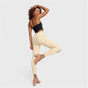 WRUP SNUG Distressed Jeans - High Waisted - 7/8 Length - Beige