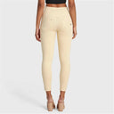 WRUP SNUG Distressed Jeans - High Waisted - 7/8 Length - Beige